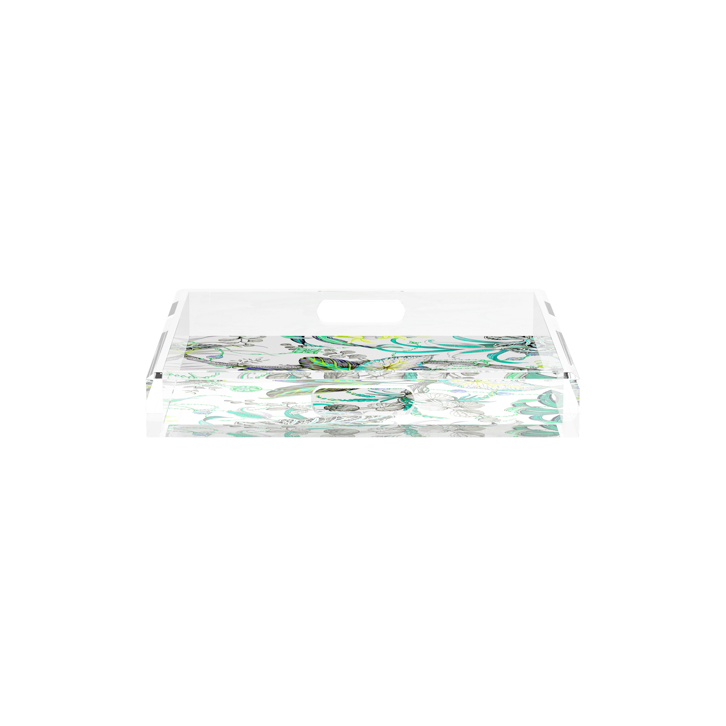 Amazonia Tourmaline 12X12 Acrylic Tray - nicolettemayer.com
