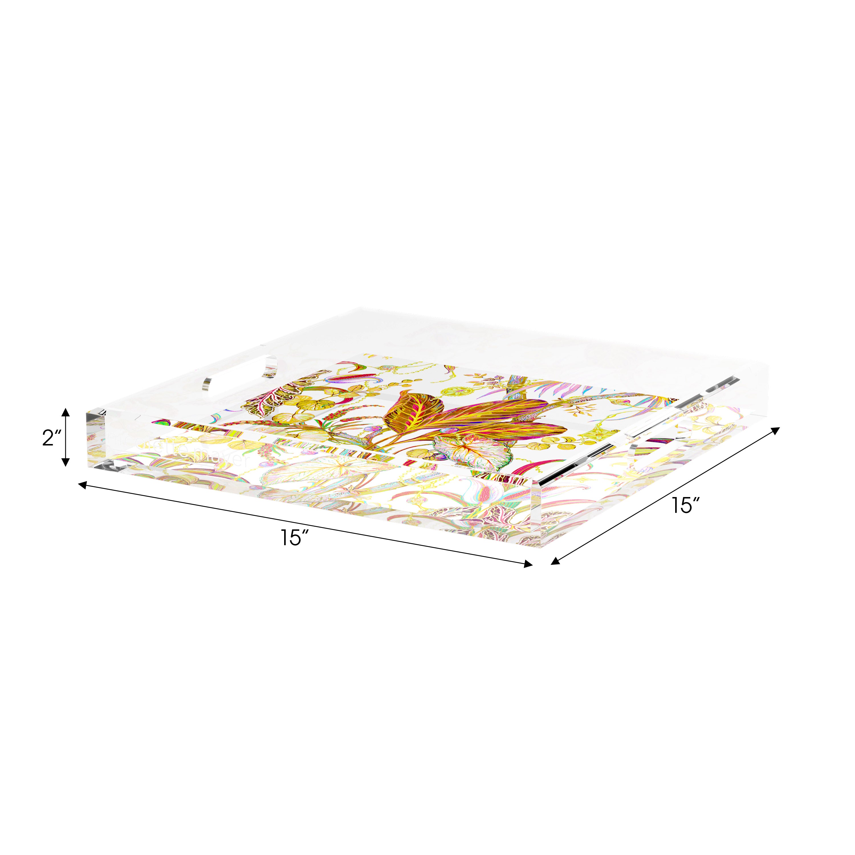 Amazonia Splendor 15X15 Acrylic Tray - nicolettemayer.com
