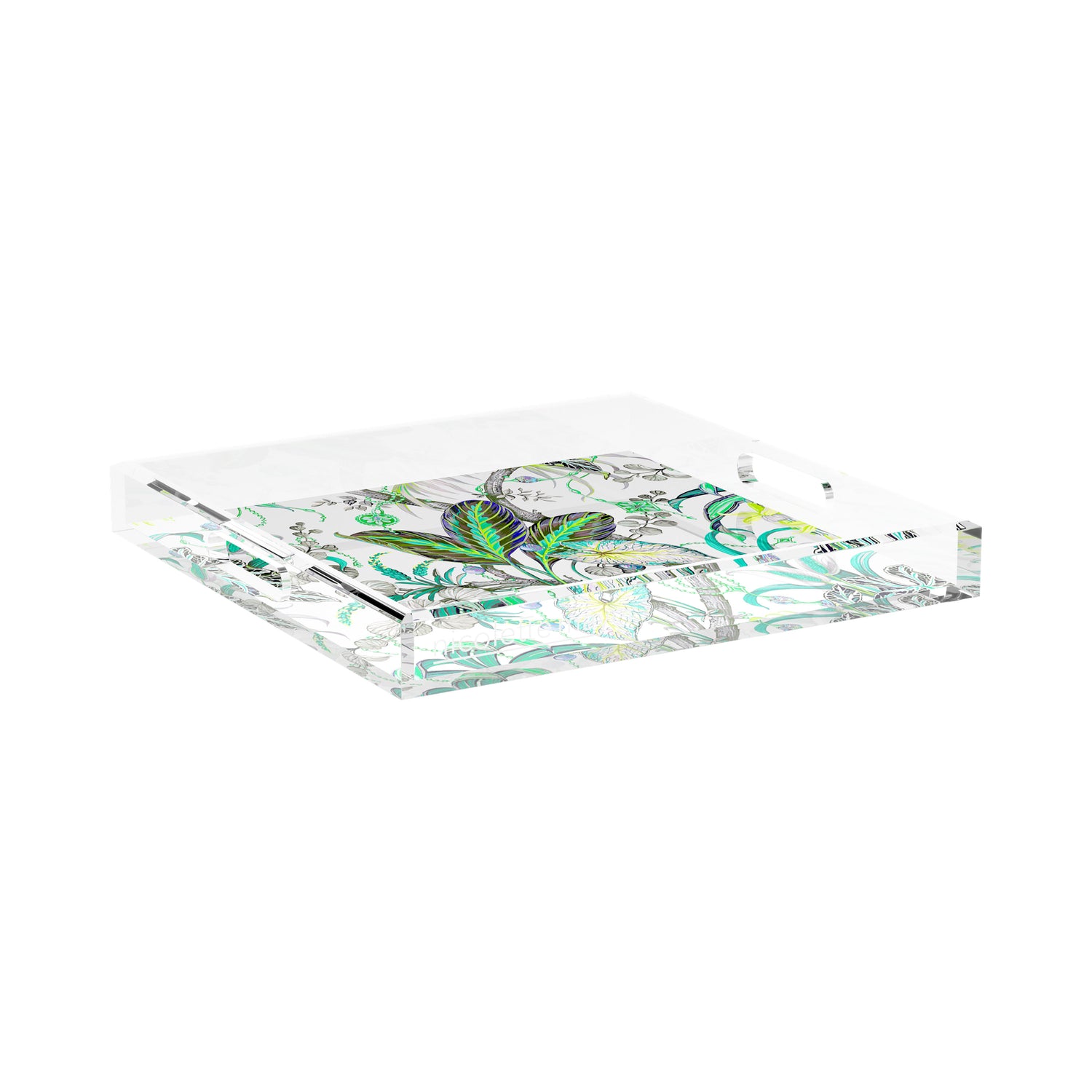 Amazonia Tourmaline 15X15 Acrylic Tray - nicolettemayer.com
