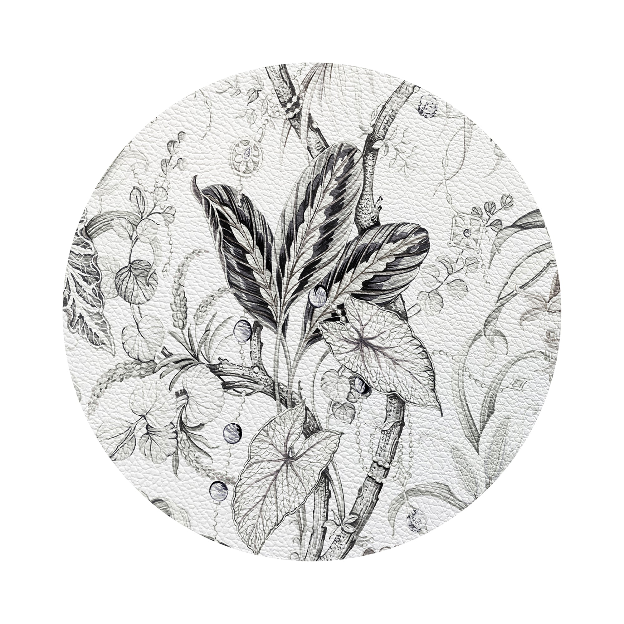 Amazonia Dovecote Black White 16&quot; Round Pebble Placemats, Set of 4 - nicolettemayer.com
