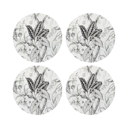 Amazonia Dovecote Black White 16&quot; Round Pebble Placemats, Set of 4 - nicolettemayer.com
