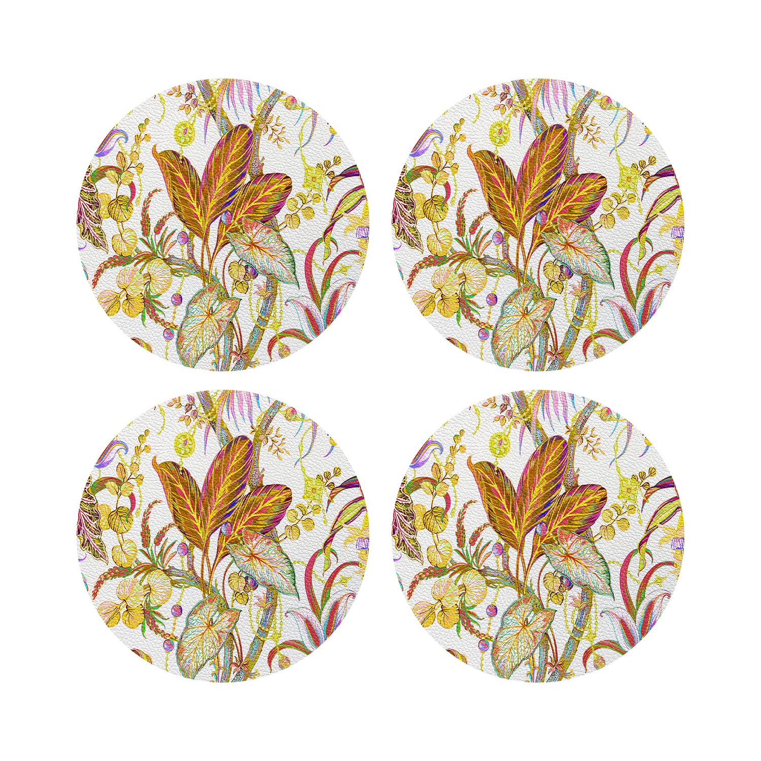 Amazonia Splendor 16&quot; Round Pebble Placemats, Set of 4 - nicolettemayer.com
