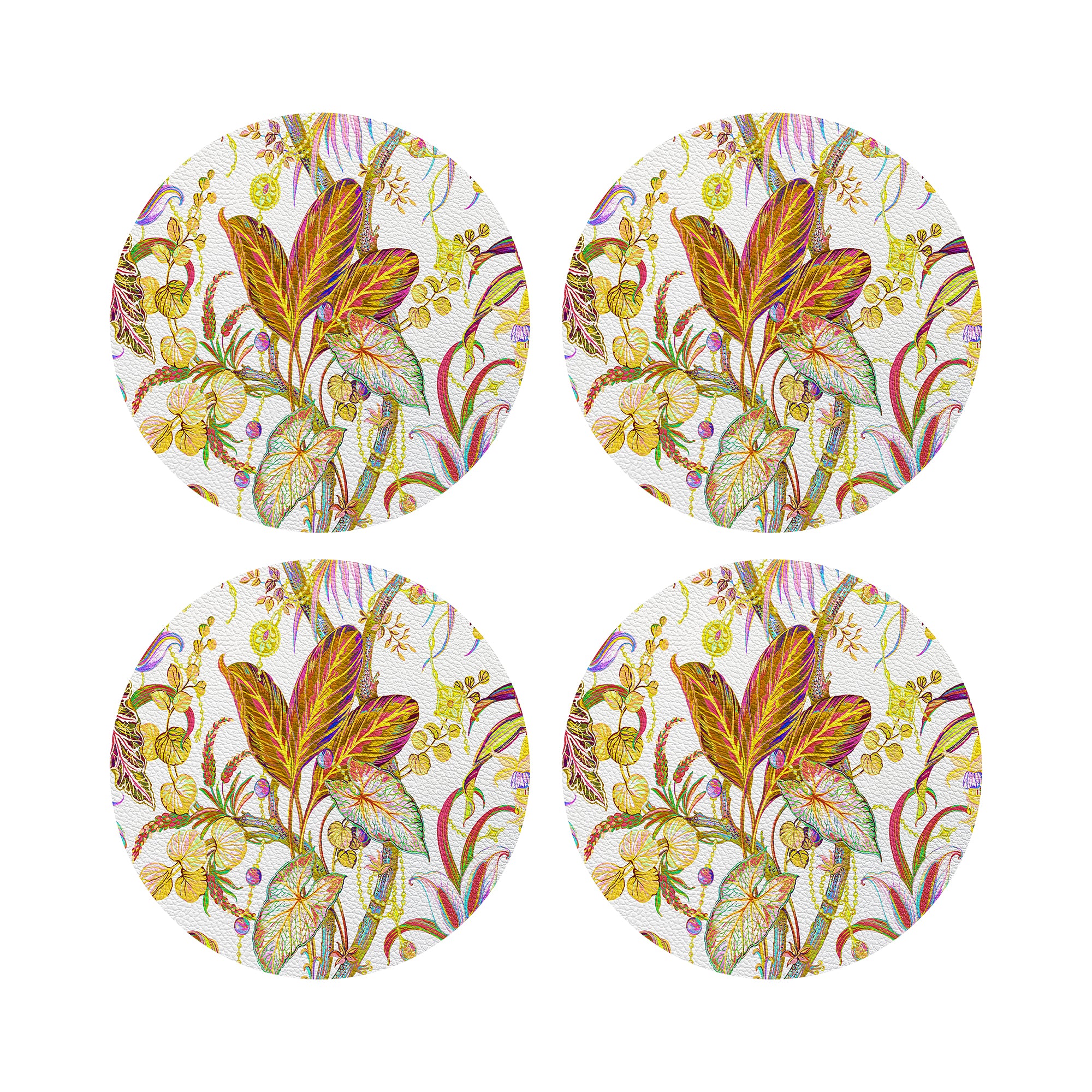 Amazonia Splendor 16&quot; Round Pebble Placemats, Set of 4 - nicolettemayer.com
