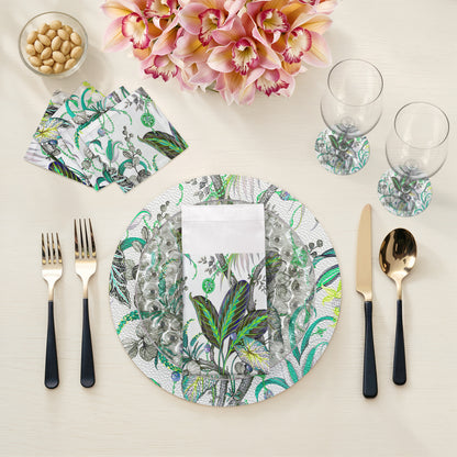 Amazonia Tourmaline 16" Round Pebble Placemats, Set of 4 - nicolettemayer.com
