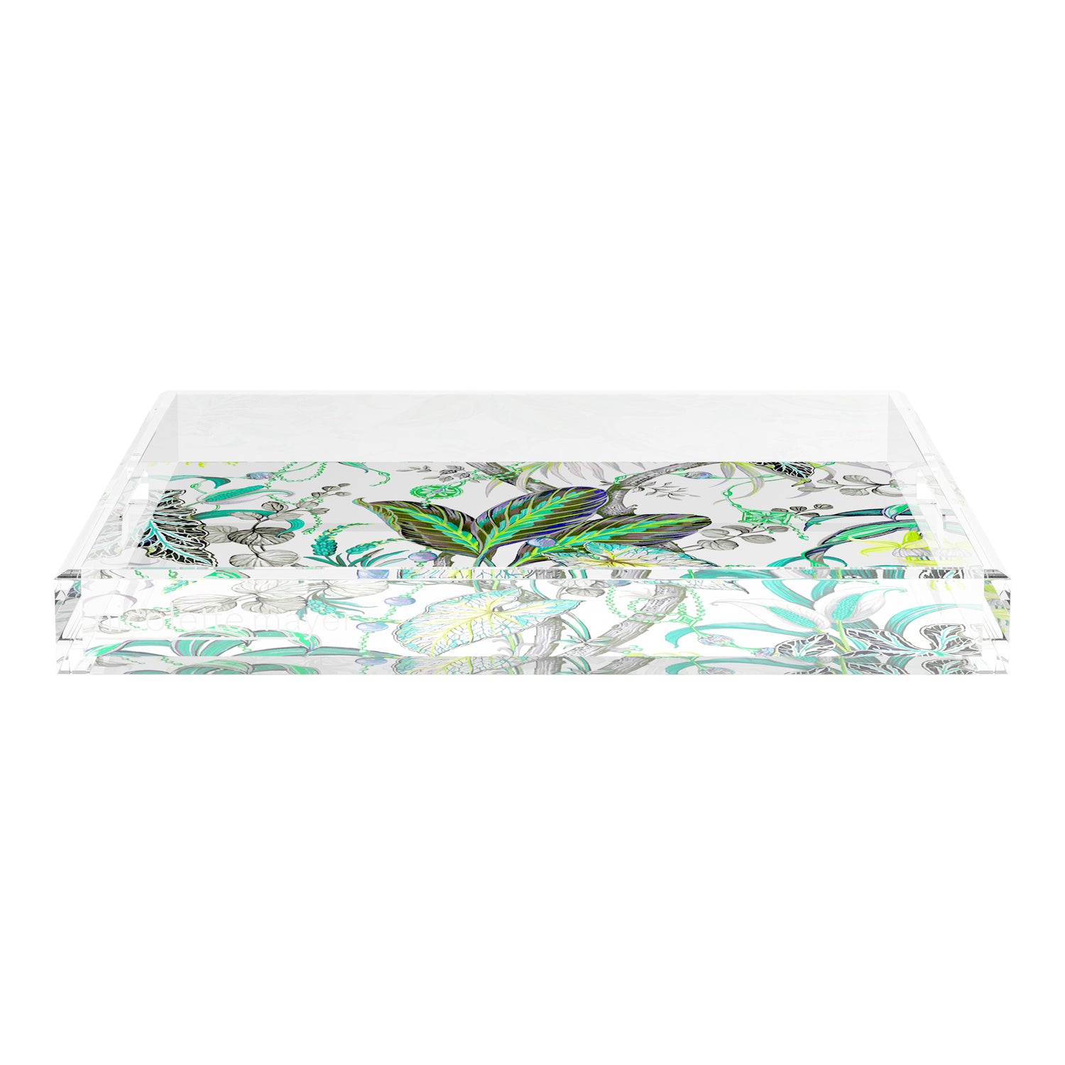 Amazonia Tourmaline 18X18 Acrylic Tray - nicolettemayer.com
