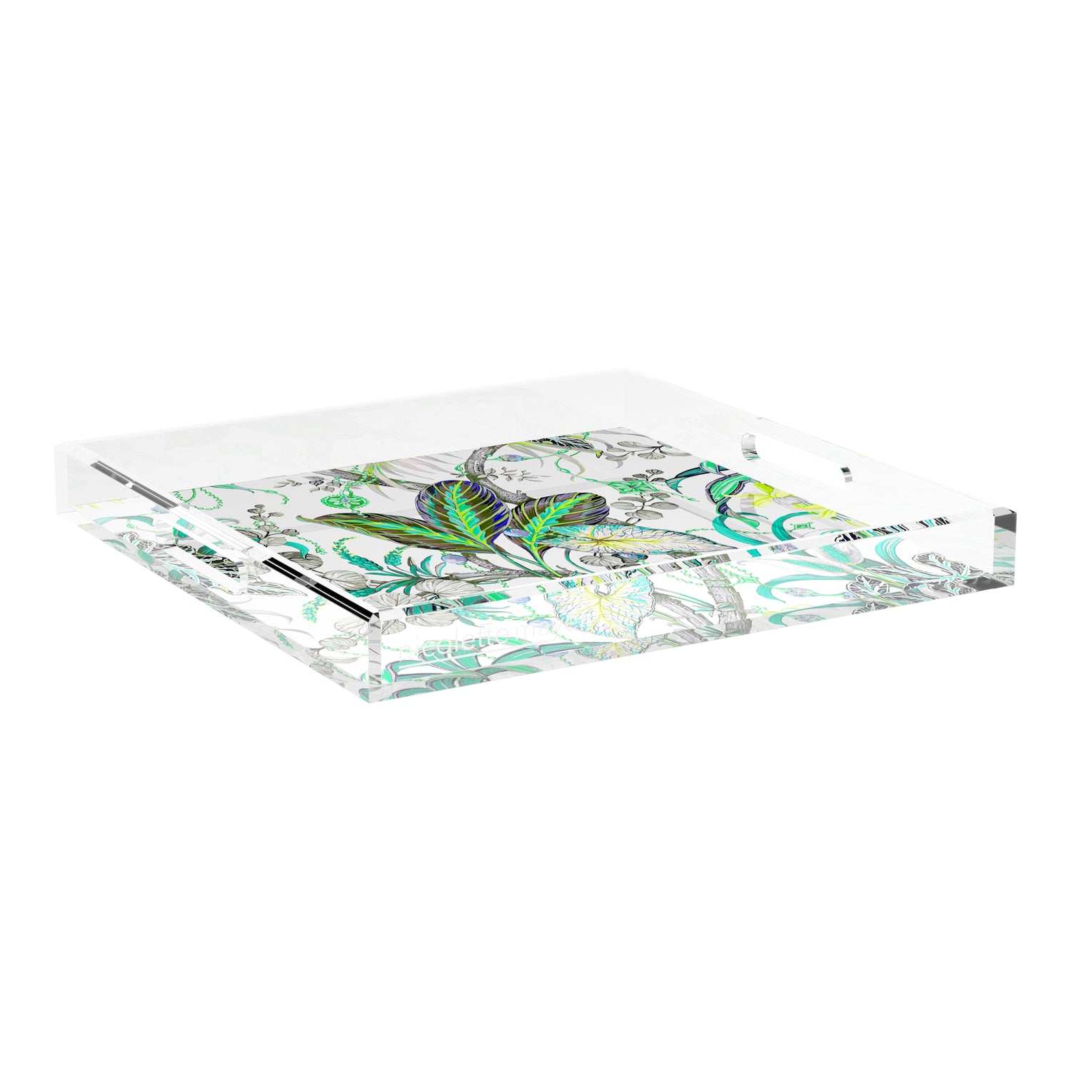 Amazonia Tourmaline 18X18 Acrylic Tray - nicolettemayer.com
