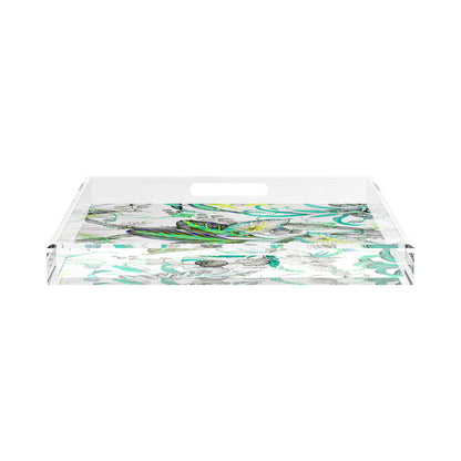 Amazonia Tourmaline 18X18 Acrylic Tray - nicolettemayer.com
