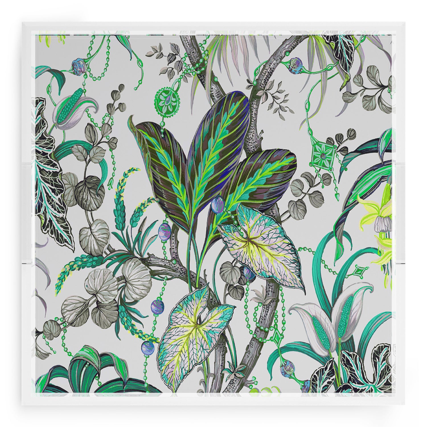 Amazonia Tourmaline 18X18 Acrylic Tray - nicolettemayer.com
