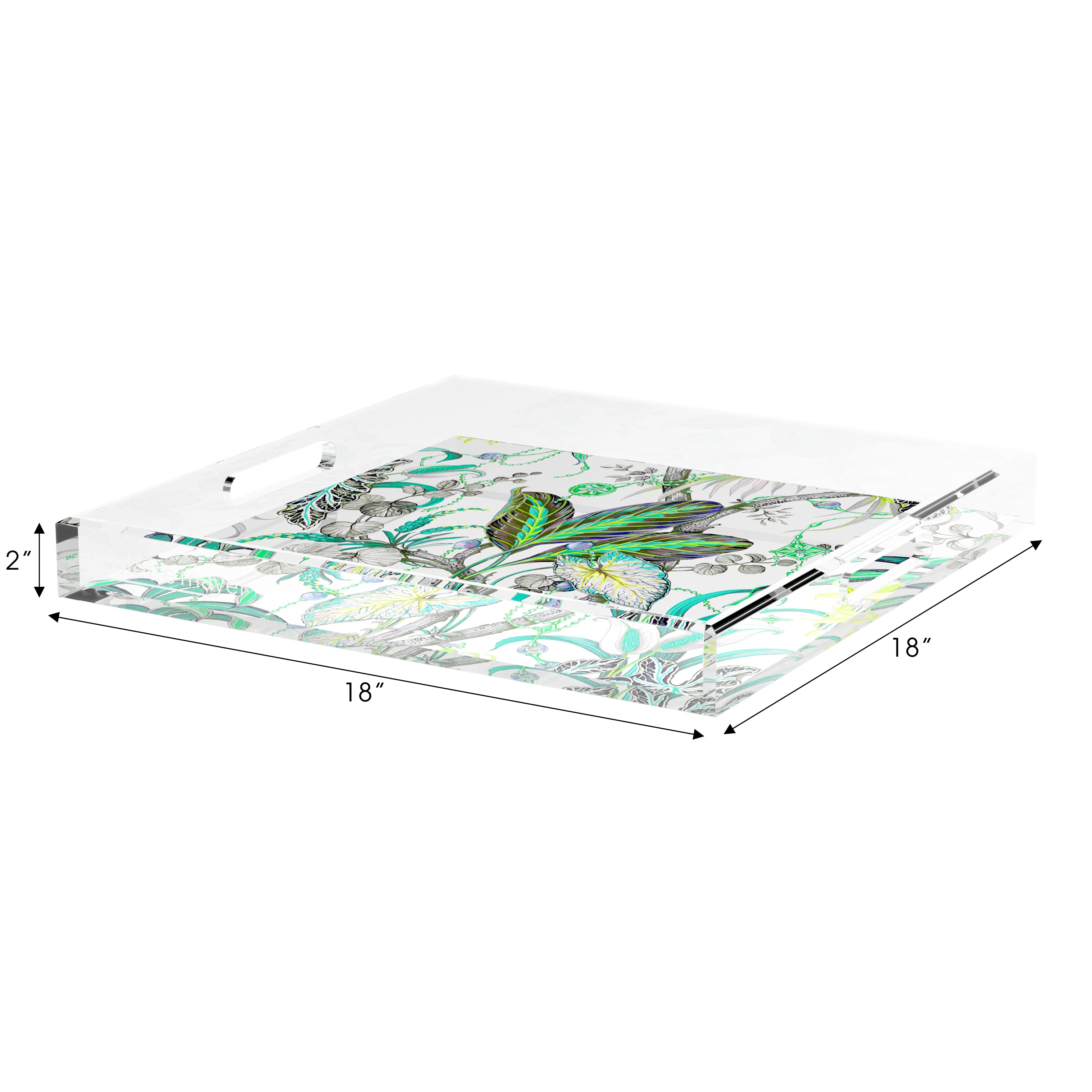 Amazonia Tourmaline 18X18 Acrylic Tray - nicolettemayer.com
