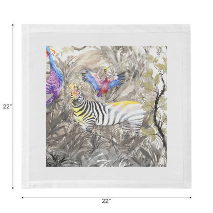 Arcadia Zebra 22 x 22 Hohlsaum-Servietten, 4er-Set