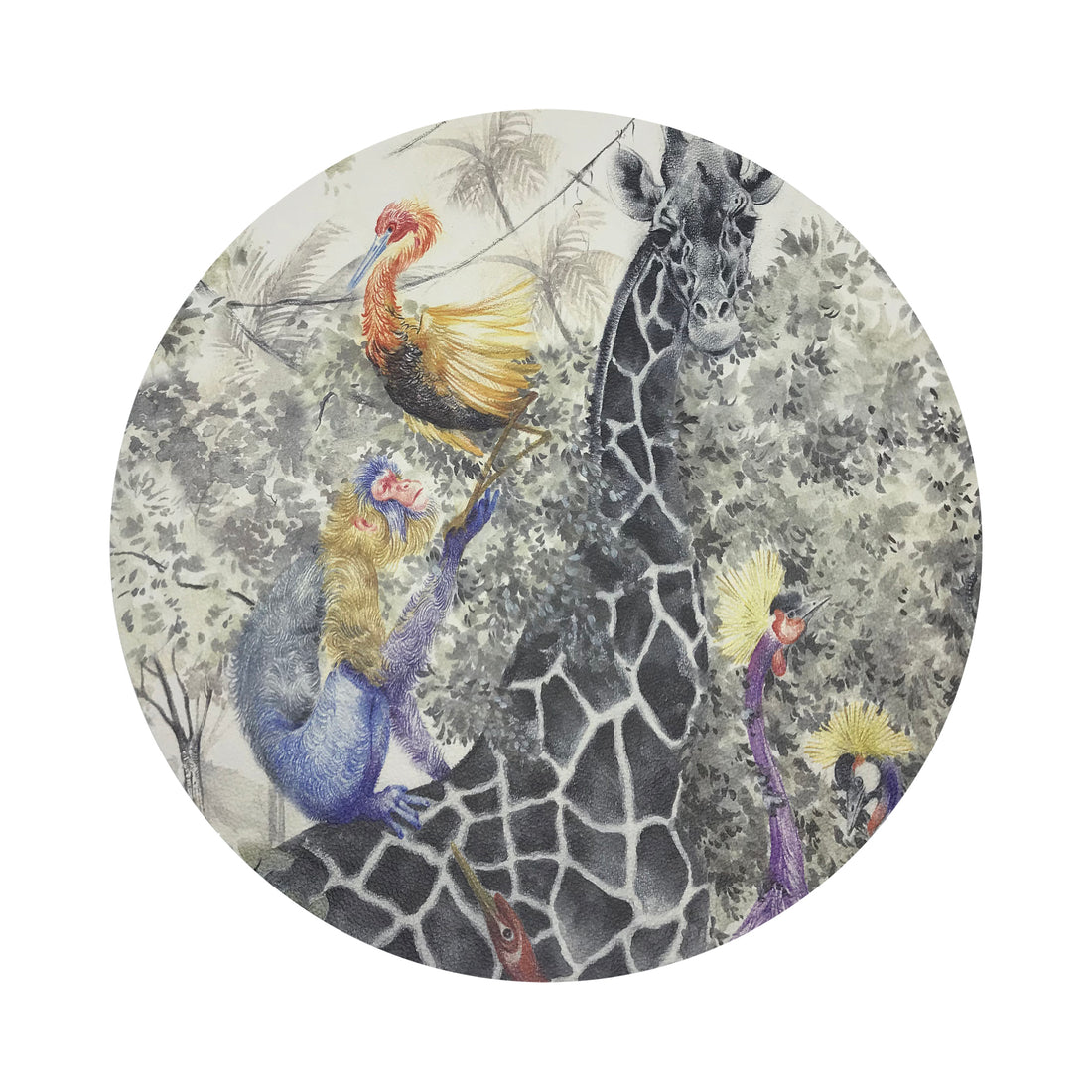 Arcadia Giraffe 16&quot; Round Pebble Placemats, Set Of 4 - nicolettemayer.com