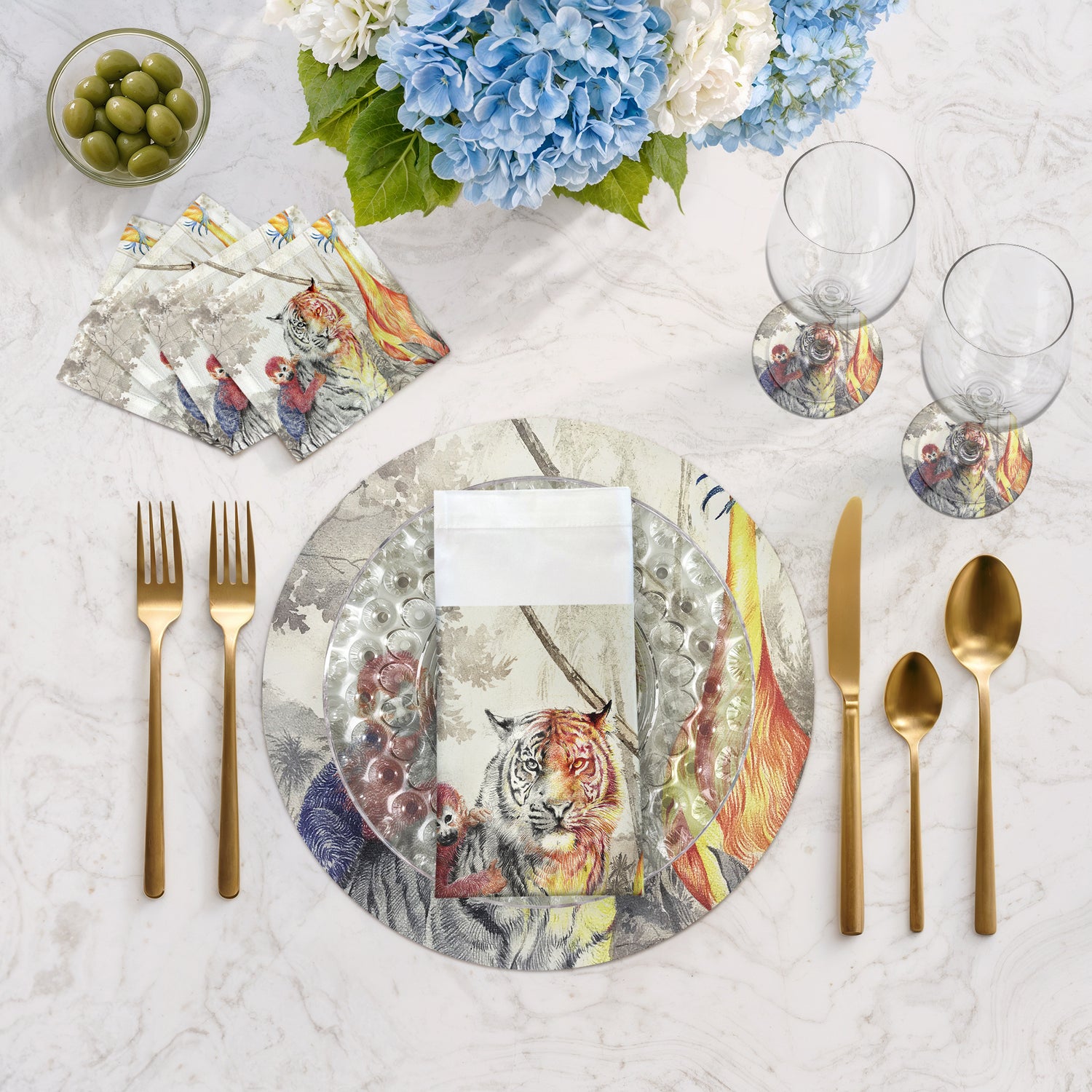 Arcadia Tiger 16" Round Pebble Placemats, Set of 4 - nicolettemayer.com
