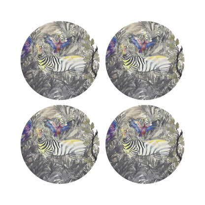 Arcadia Zebra 16&quot; Round Pebble Placemats, Set of 4 - nicolettemayer.com
