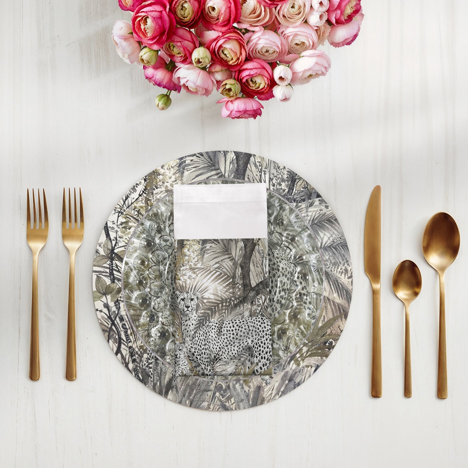 Arcadia Chettah 22X22 Hemstitch Napkin, Set of 4 - nicolettemayer.com