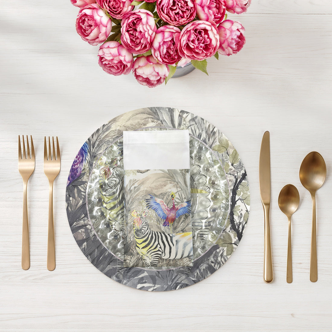 Arcadia Zebra 22X22 Hemstitch Napkin, Set of 4 - nicolettemayer.com