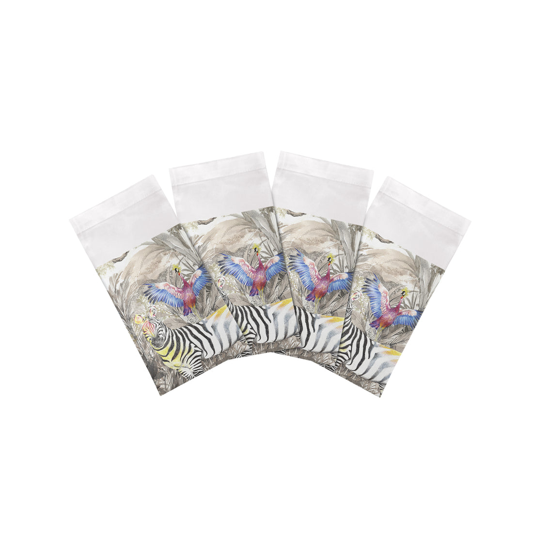 Arcadia Zebra 22 x 22 Hohlsaum-Servietten, 4er-Set