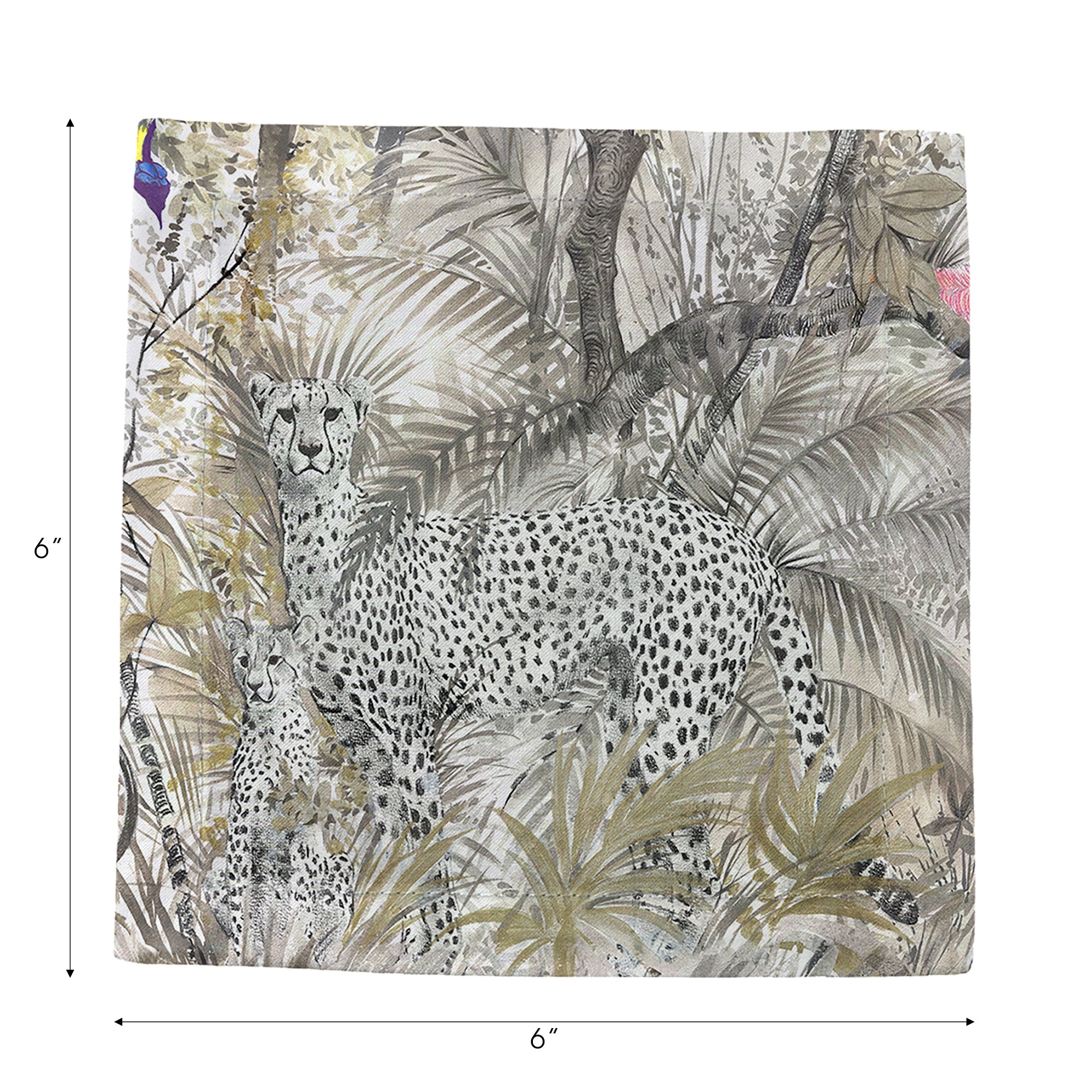 Arcadia Cheetah Cotton Sateen Cocktail Napkins