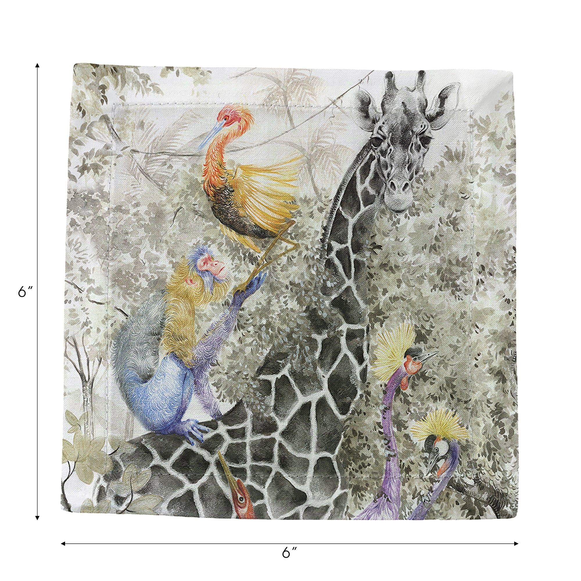 Arcadia Giraffe Cotton Sateen Cocktail Napkins