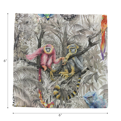 Arcadia Monkeys Cotton Sateen Cocktail Napkins