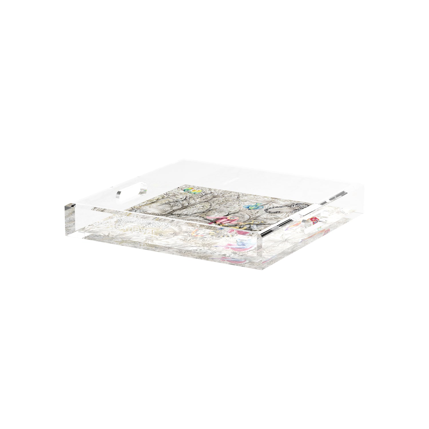 Arcadia Chettah Scene 12X12 Acrylic Tray - nicolettemayer.com
