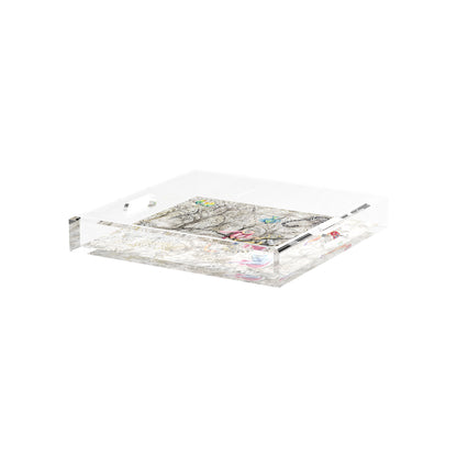 Arcadia Chettah Scene 12X12 Acrylic Tray - nicolettemayer.com
