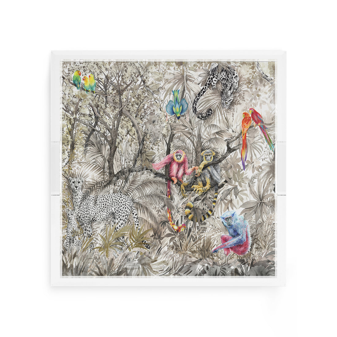 Arcadia Chettah Scene 12X12 Acrylic Tray - nicolettemayer.com
