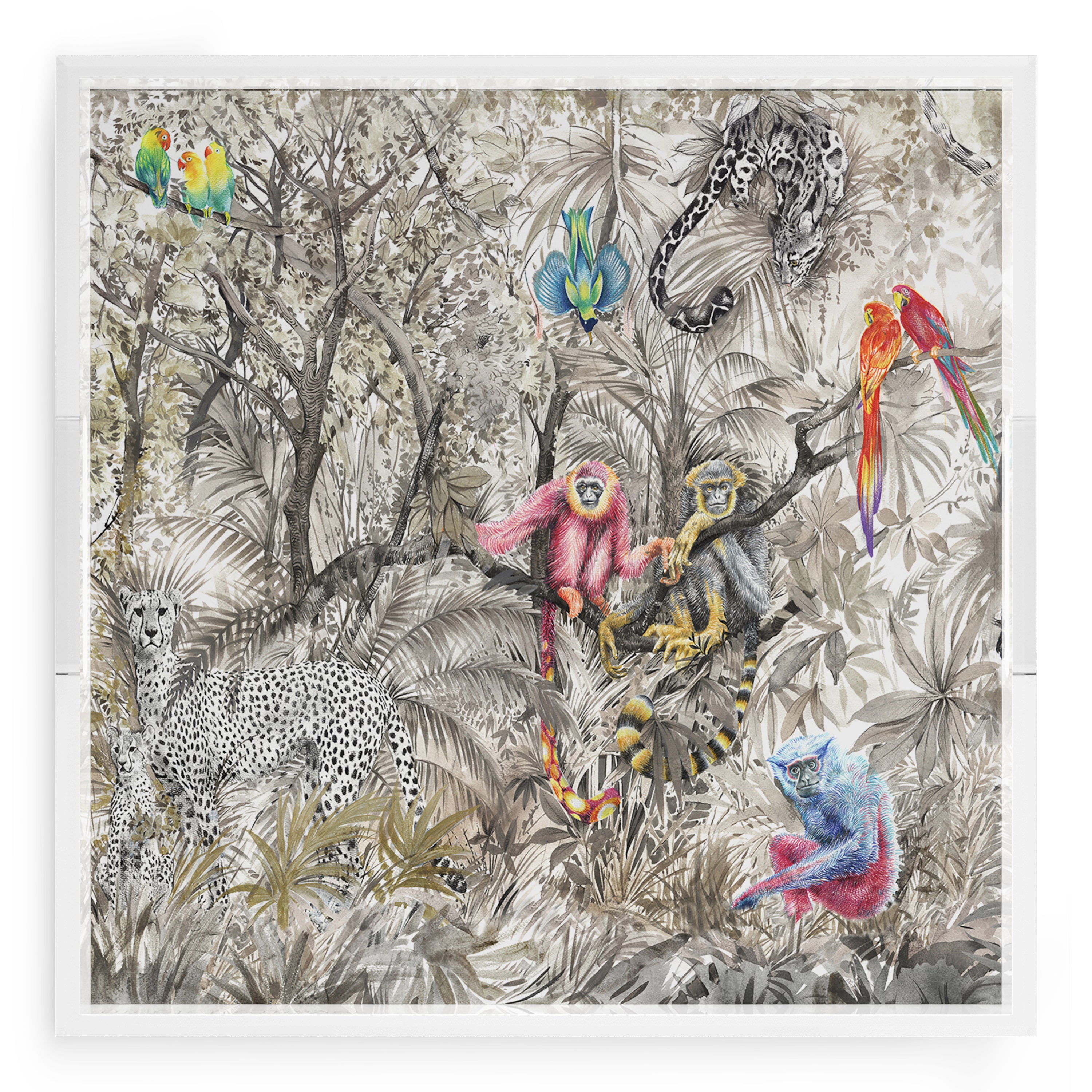 Arcadia Chettah Scene 18X18 Acrylic Tray - nicolettemayer.com
