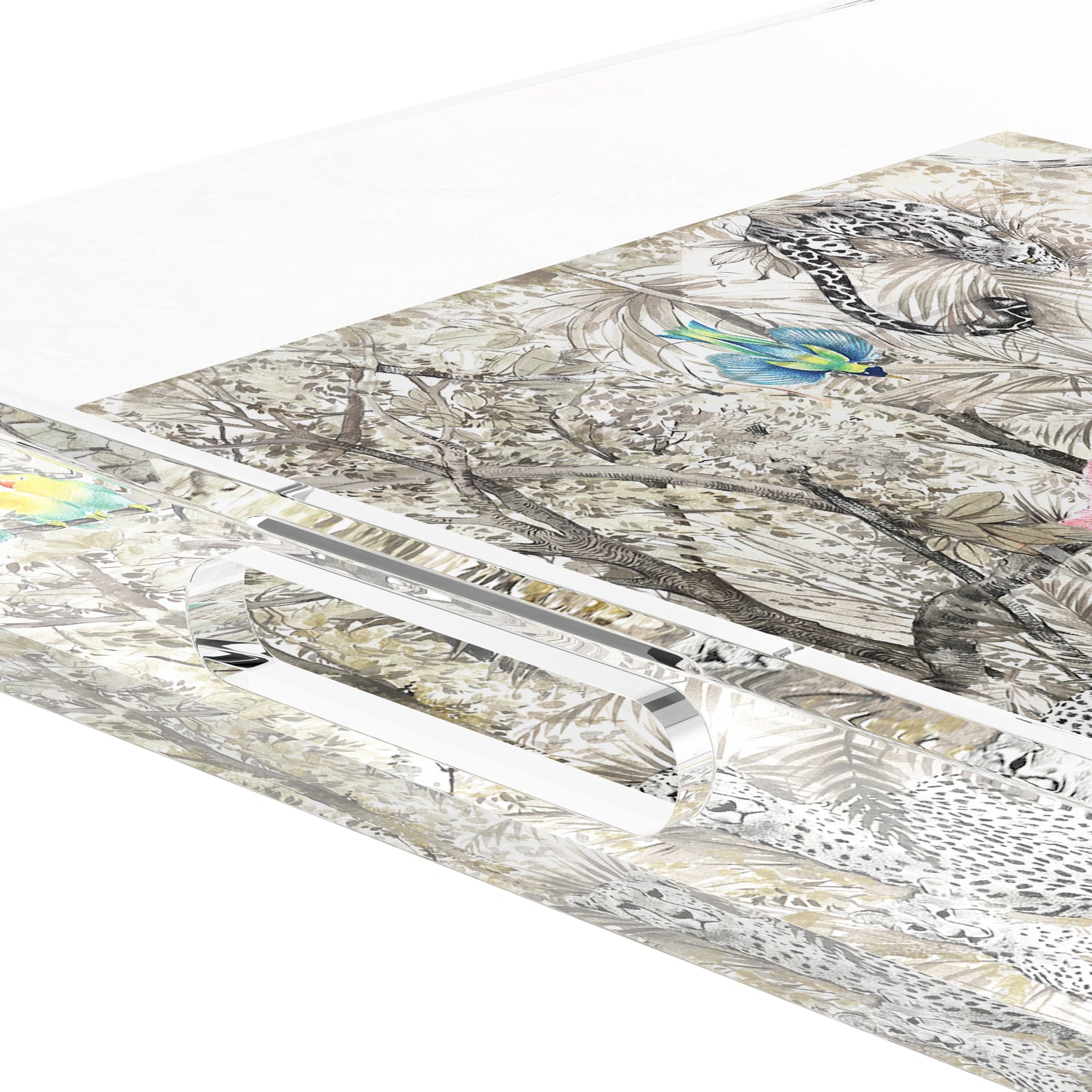 Arcadia Chettah Scene 18X18 Acrylic Tray - nicolettemayer.com
