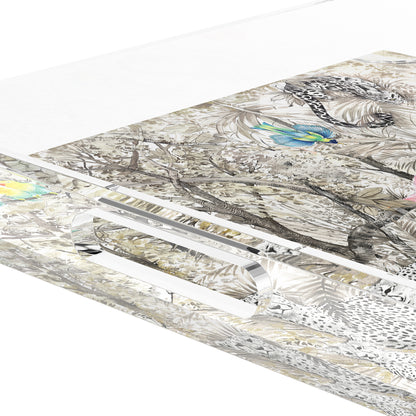 Arcadia Chettah Scene 18X18 Acrylic Tray - nicolettemayer.com
