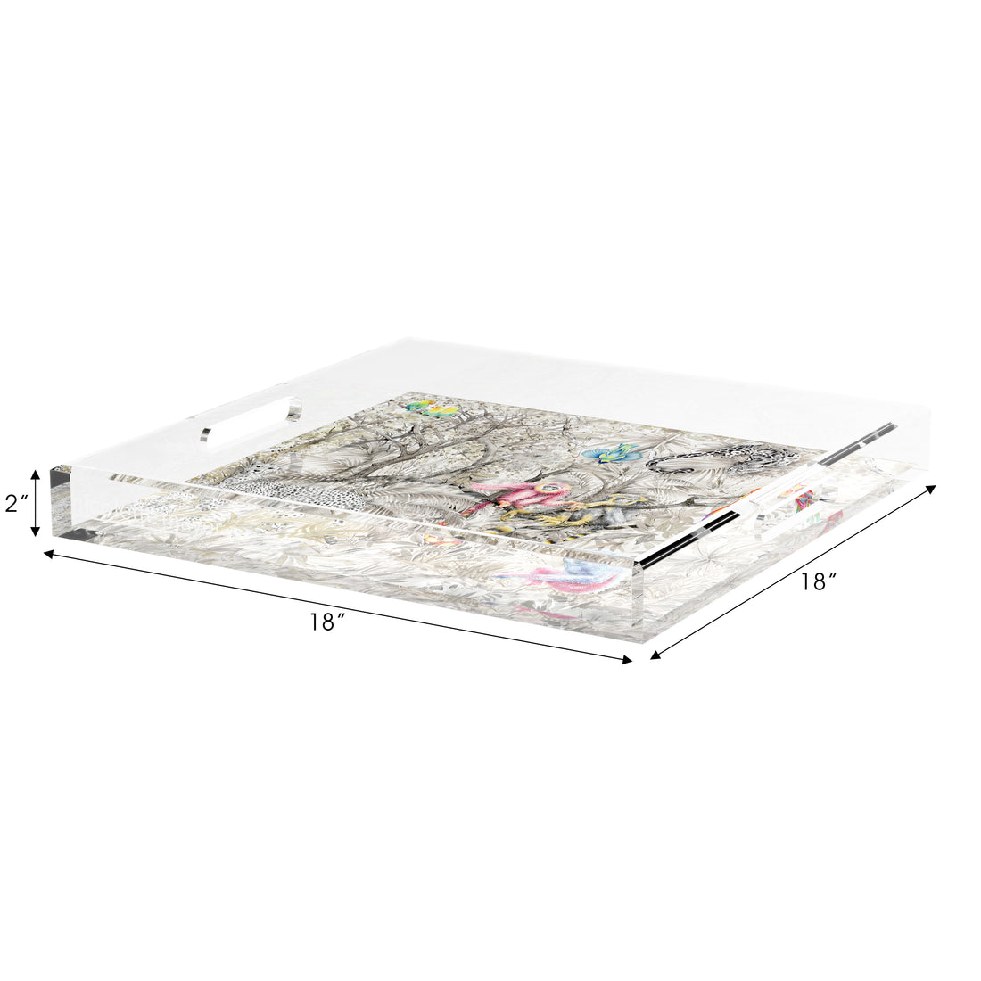 Arcadia Chettah Scene 18X18 Acrylic Tray - nicolettemayer.com
