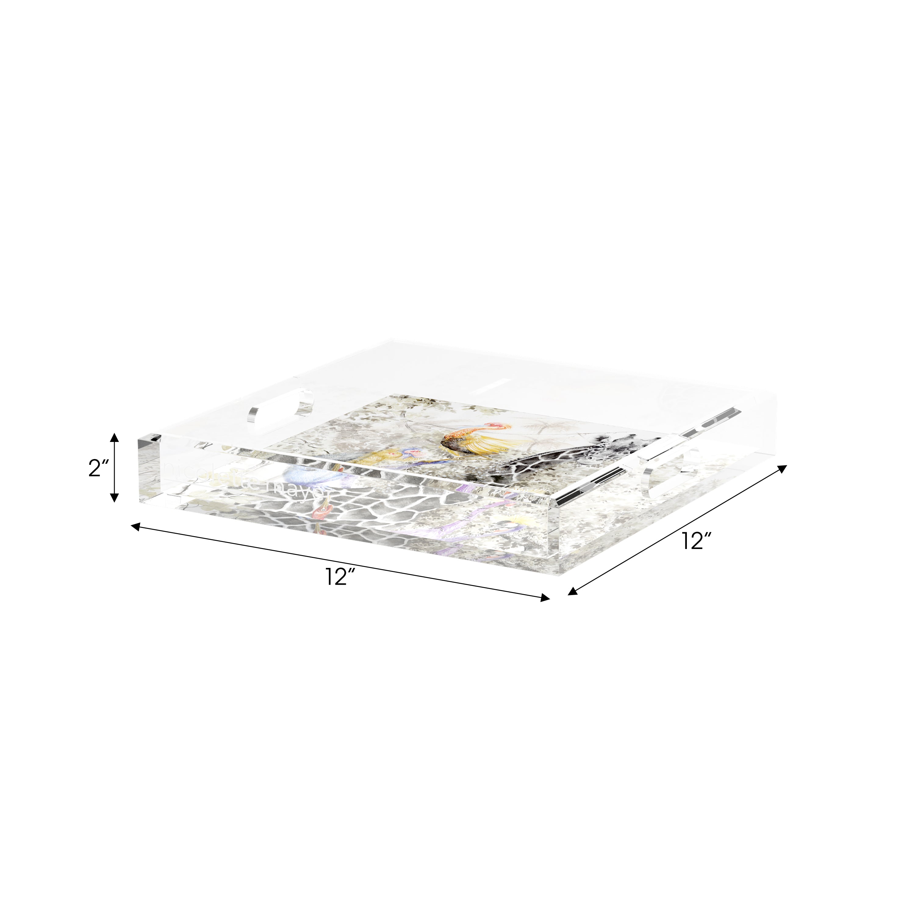 Arcadia Giraffe 12X12 Acrylic Tray - nicolettemayer.com
