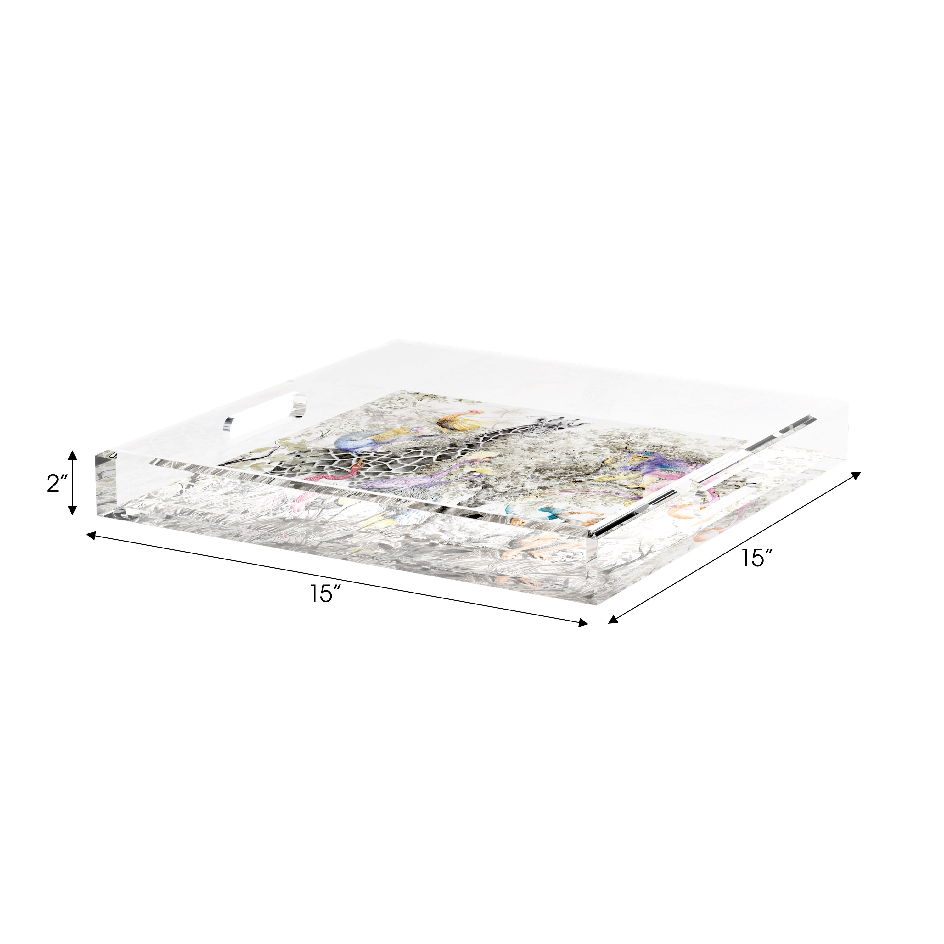 Arcadia Giraffe 15X15 Acrylic Tray - nicolettemayer.com
