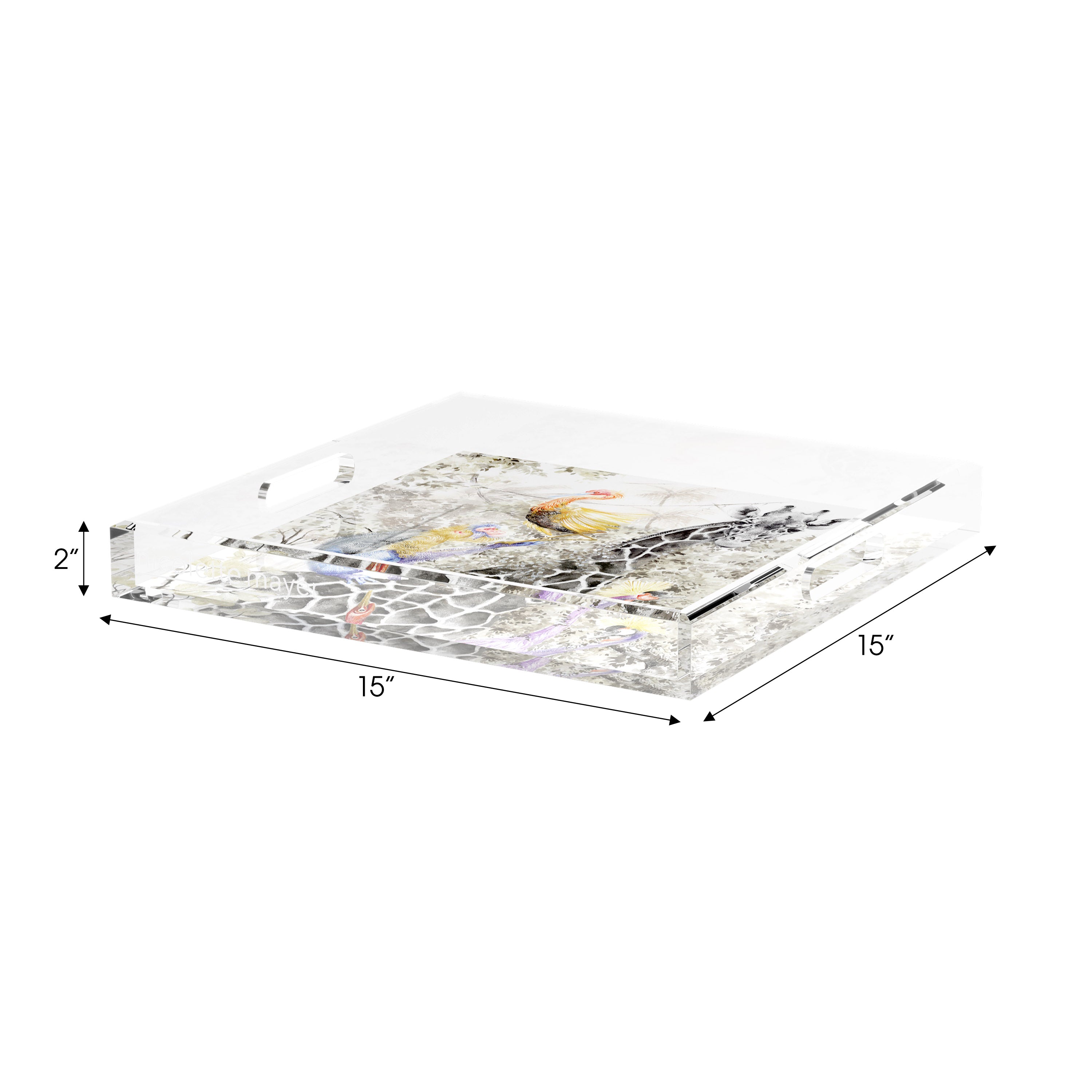 Arcadia Giraffe 15X15 Acrylic Tray - nicolettemayer.com
