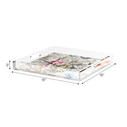 Arcadia Monkeys 15X15 Acrylic Tray - nicolettemayer.com
