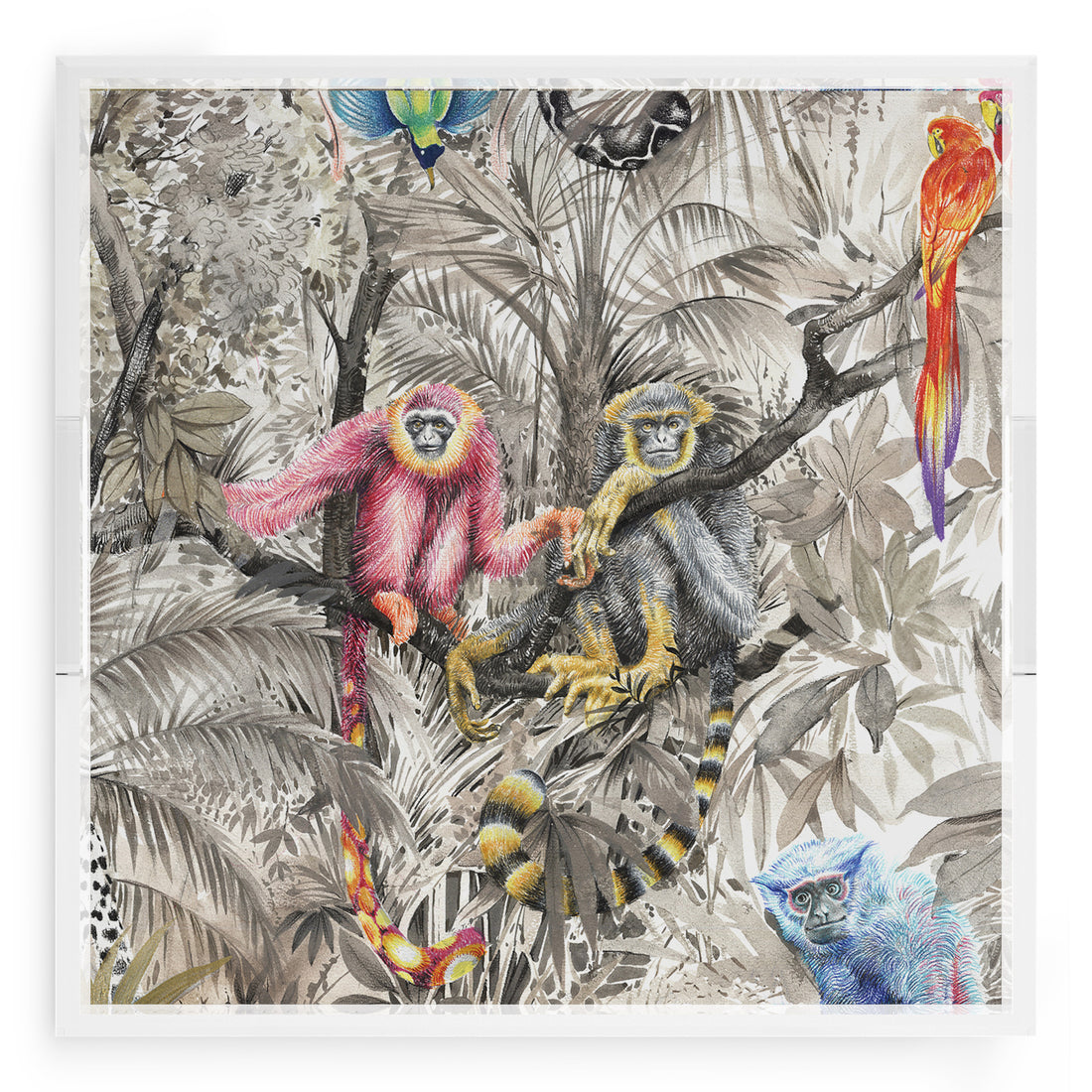 Arcadia Monkeys 18X18 Acrylic Tray - nicolettemayer.com
