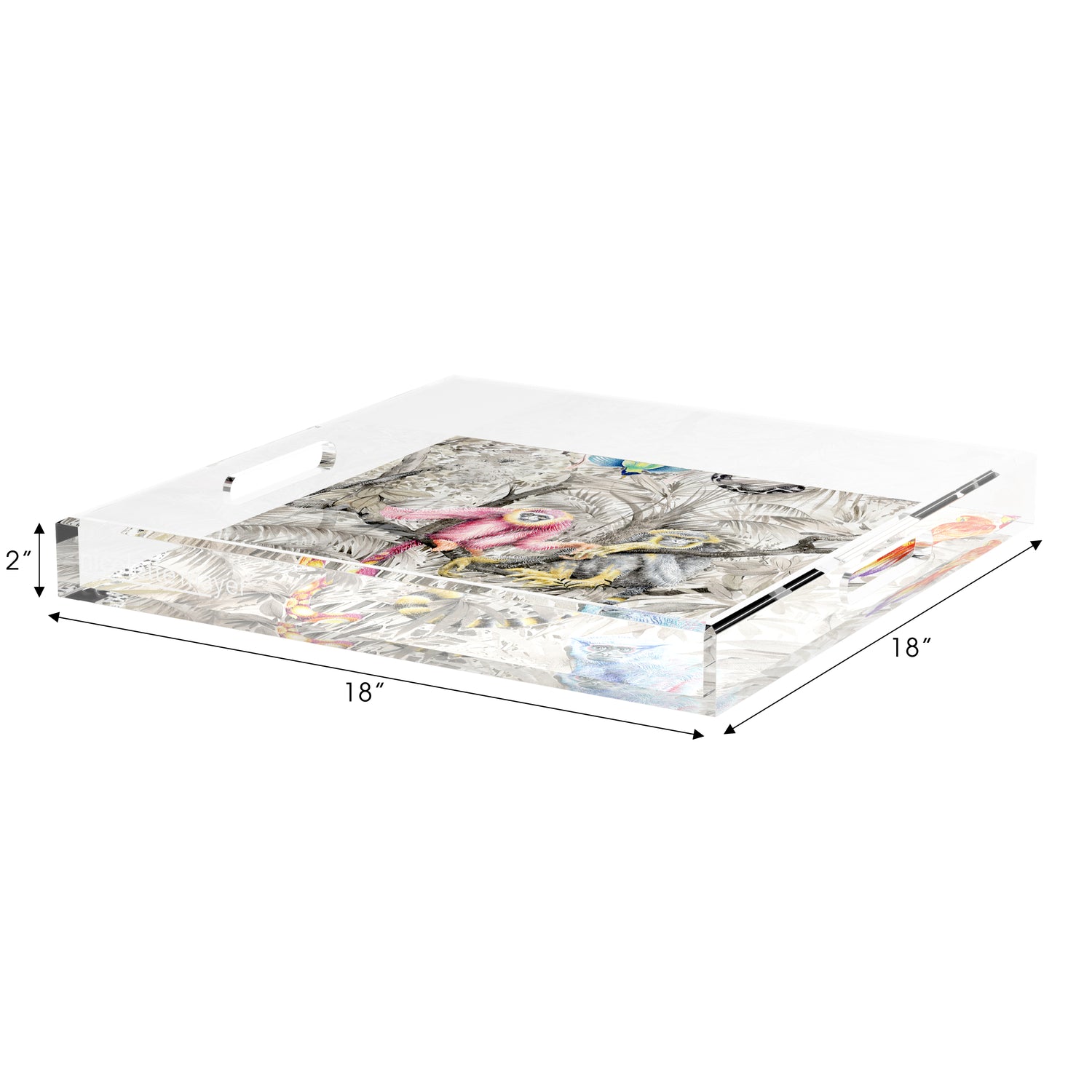 Arcadia Monkeys 18X18 Acrylic Tray - nicolettemayer.com
