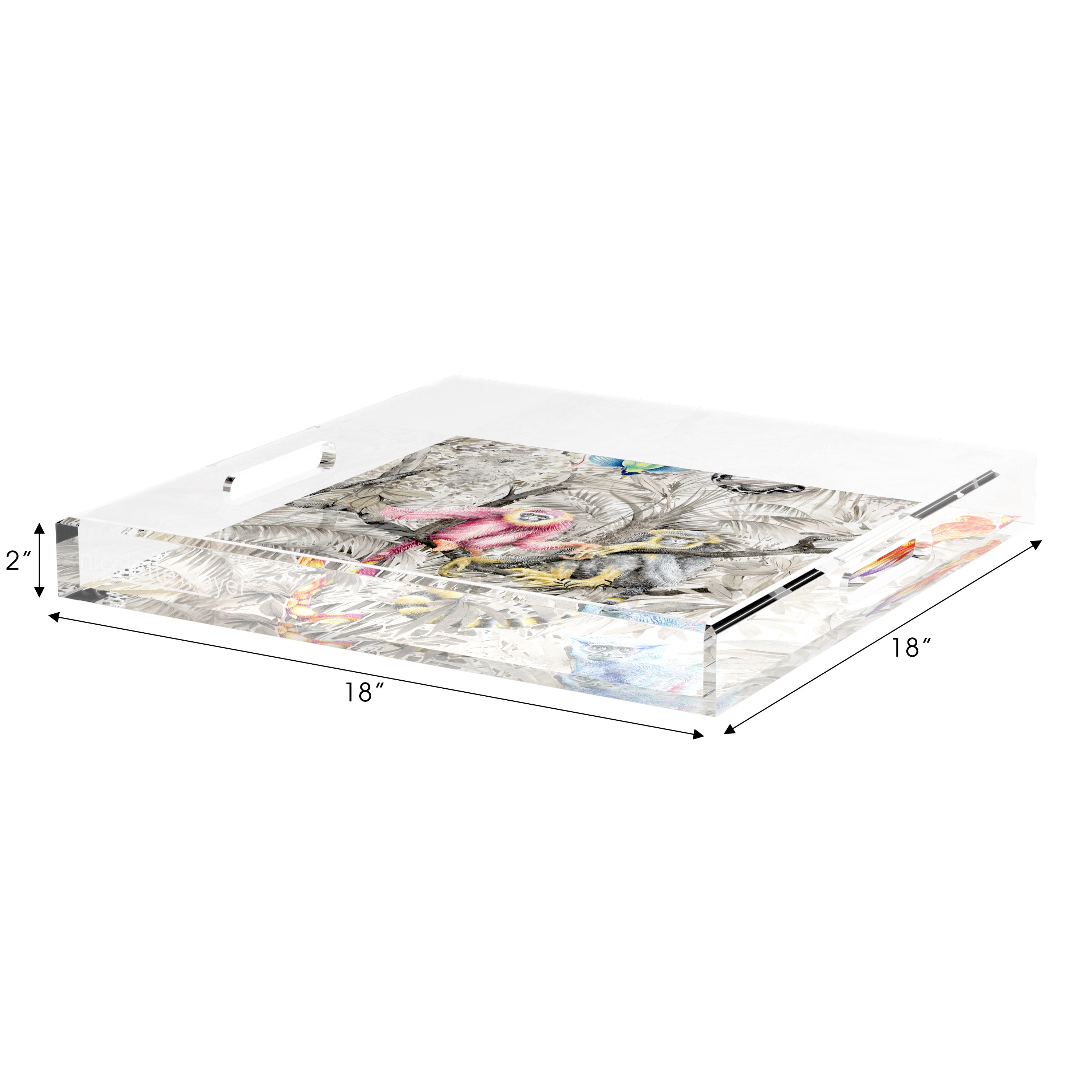 Arcadia Monkeys 18X18 Acrylic Tray - nicolettemayer.com
