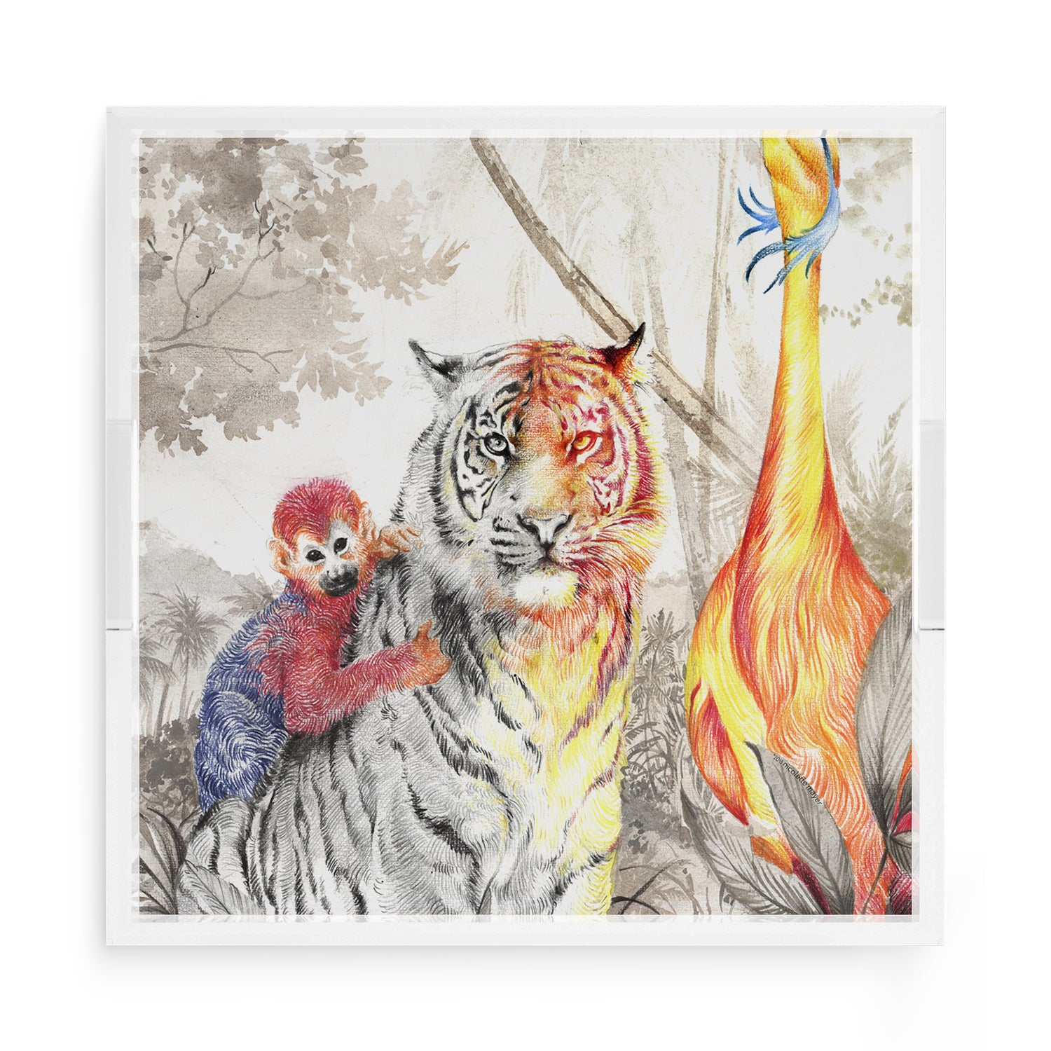 Arcadia Tiger 15X15 Acrylic Tray - nicolettemayer.com
