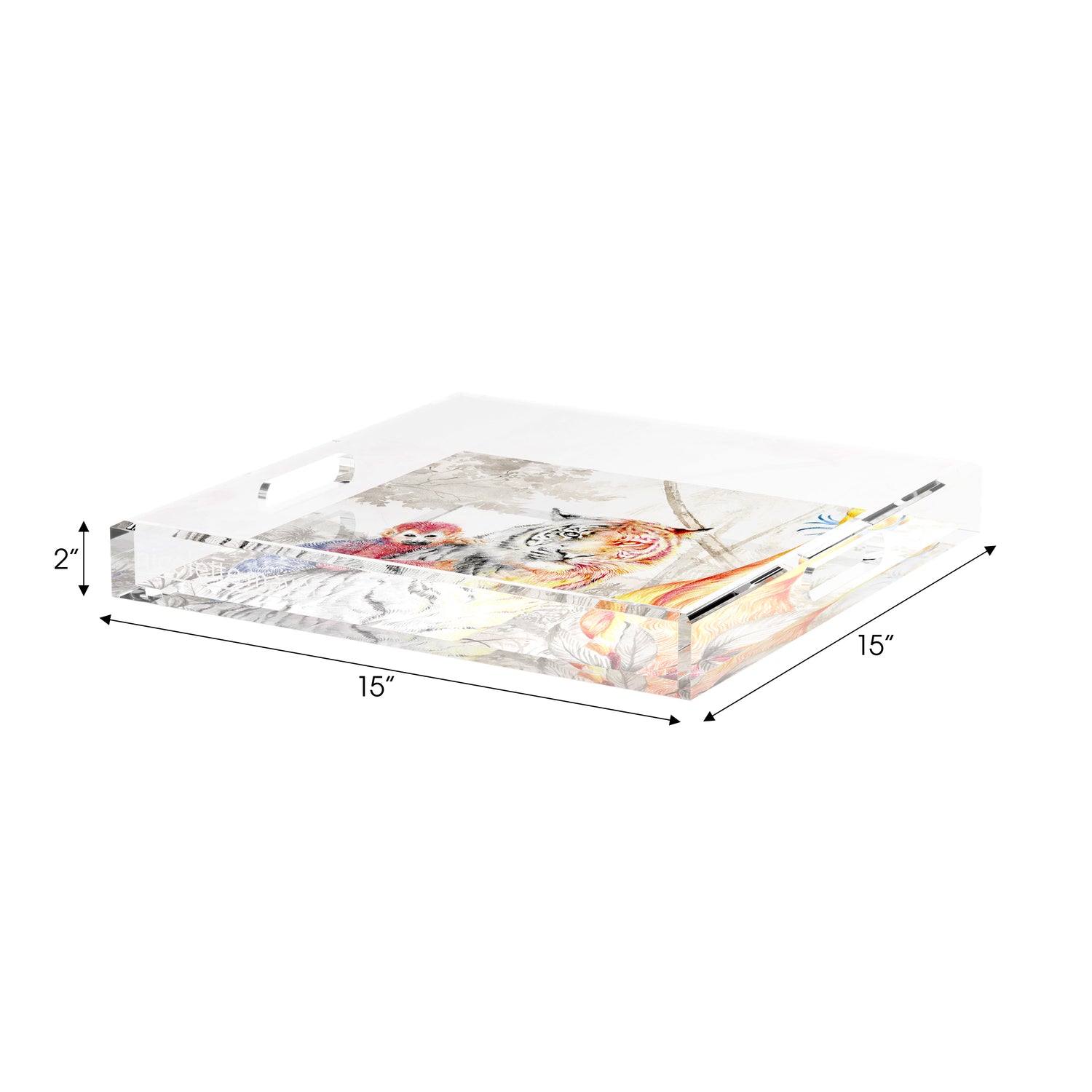 Arcadia Tiger 15X15 Acrylic Tray - nicolettemayer.com
