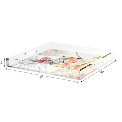 Arcadia Tiger 18X18 Acrylic Tray - nicolettemayer.com
