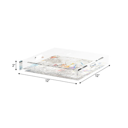 Arcadia Tiger And Zebra Scene 12X12 Acrylic Tray - nicolettemayer.com
