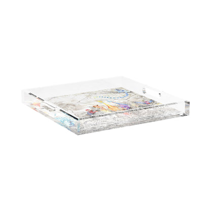 Arcadia Tiger And Zebra Scene 15X15 Acrylic Tray - nicolettemayer.com
