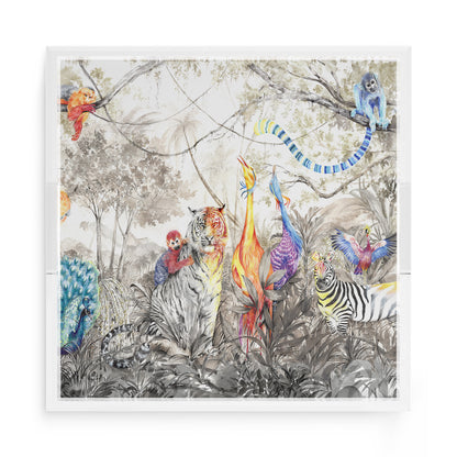 Arcadia Tiger And Zebra Scene 15X15 Acrylic Tray - nicolettemayer.com

