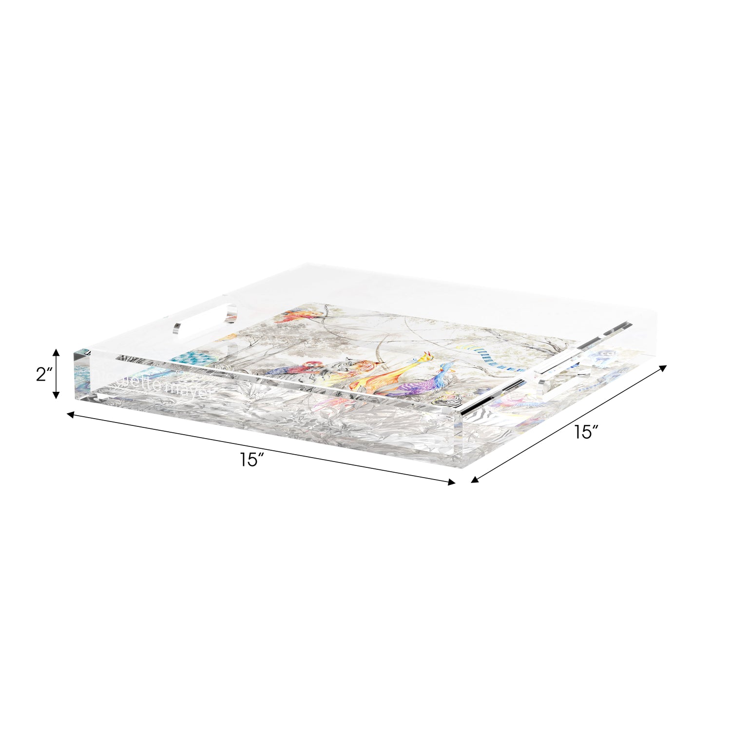 Arcadia Tiger And Zebra Scene 15X15 Acrylic Tray - nicolettemayer.com
