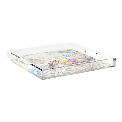 Arcadia Tiger And Zebra Scene 18X18 Acrylic Tray - nicolettemayer.com
