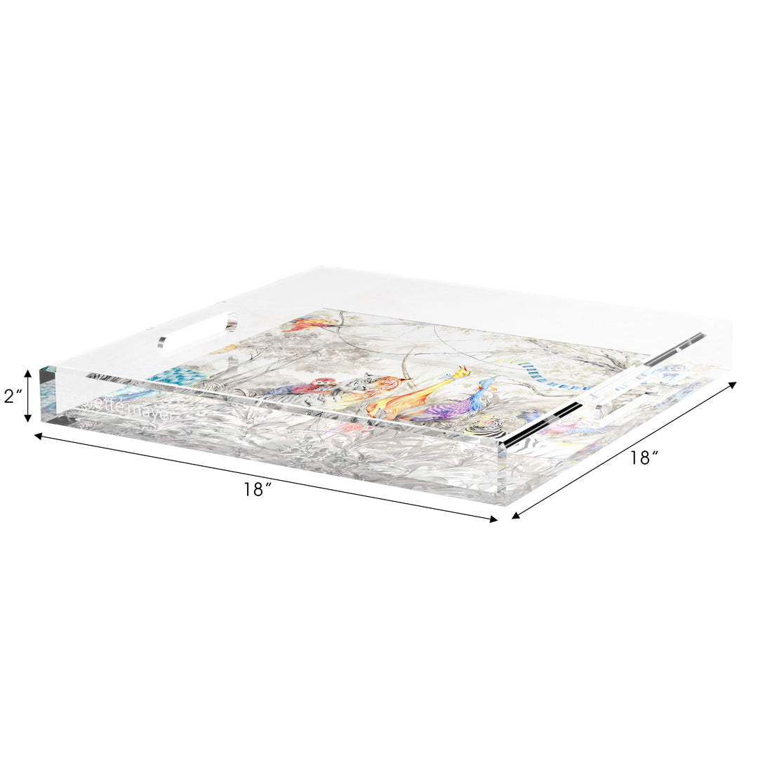 Arcadia Tiger And Zebra Scene 18X18 Acrylic Tray - nicolettemayer.com
