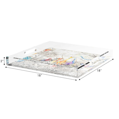 Arcadia Tiger And Zebra Scene 18X18 Acrylic Tray - nicolettemayer.com
