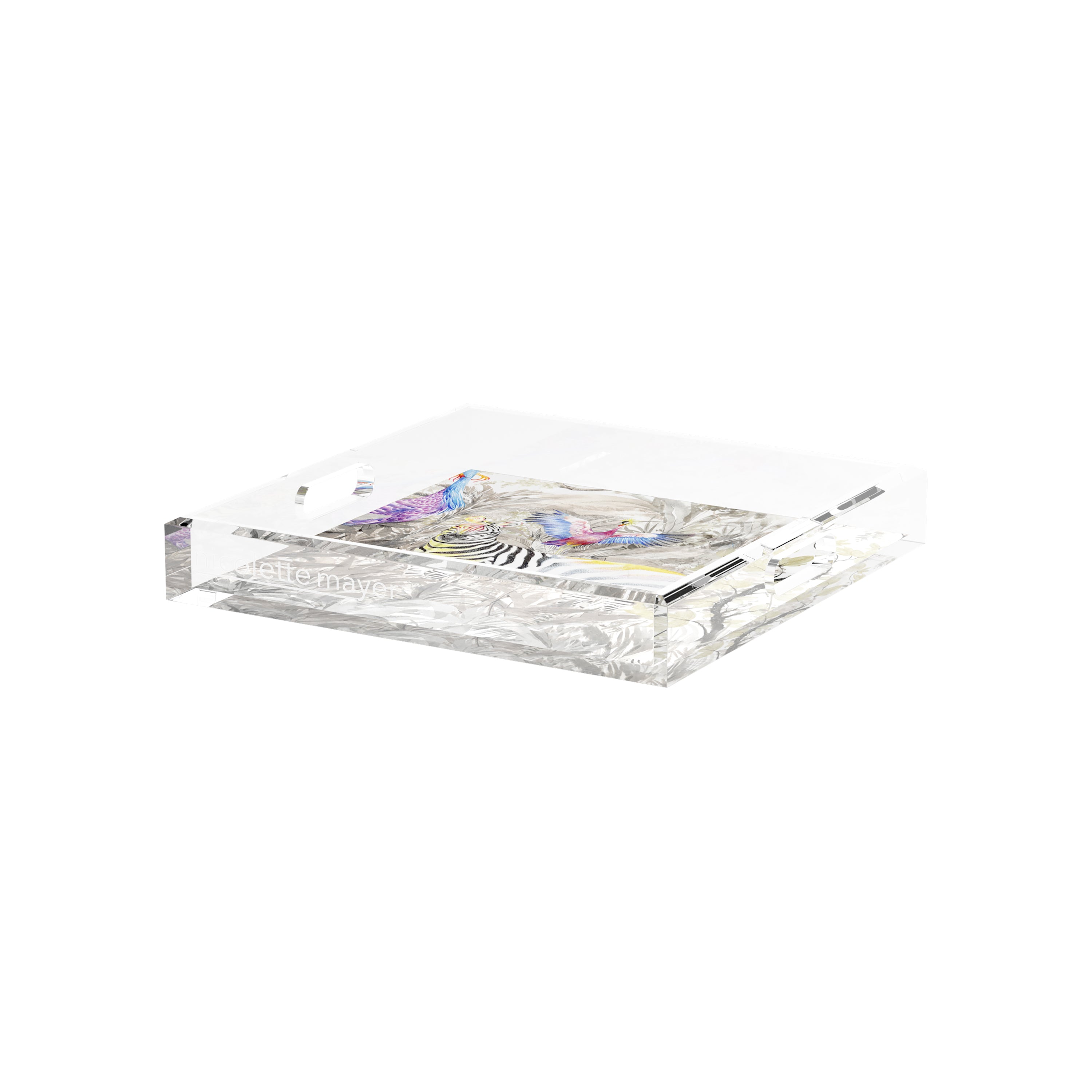Arcadia Zebra 12X12 Acrylic Tray - nicolettemayer.com
