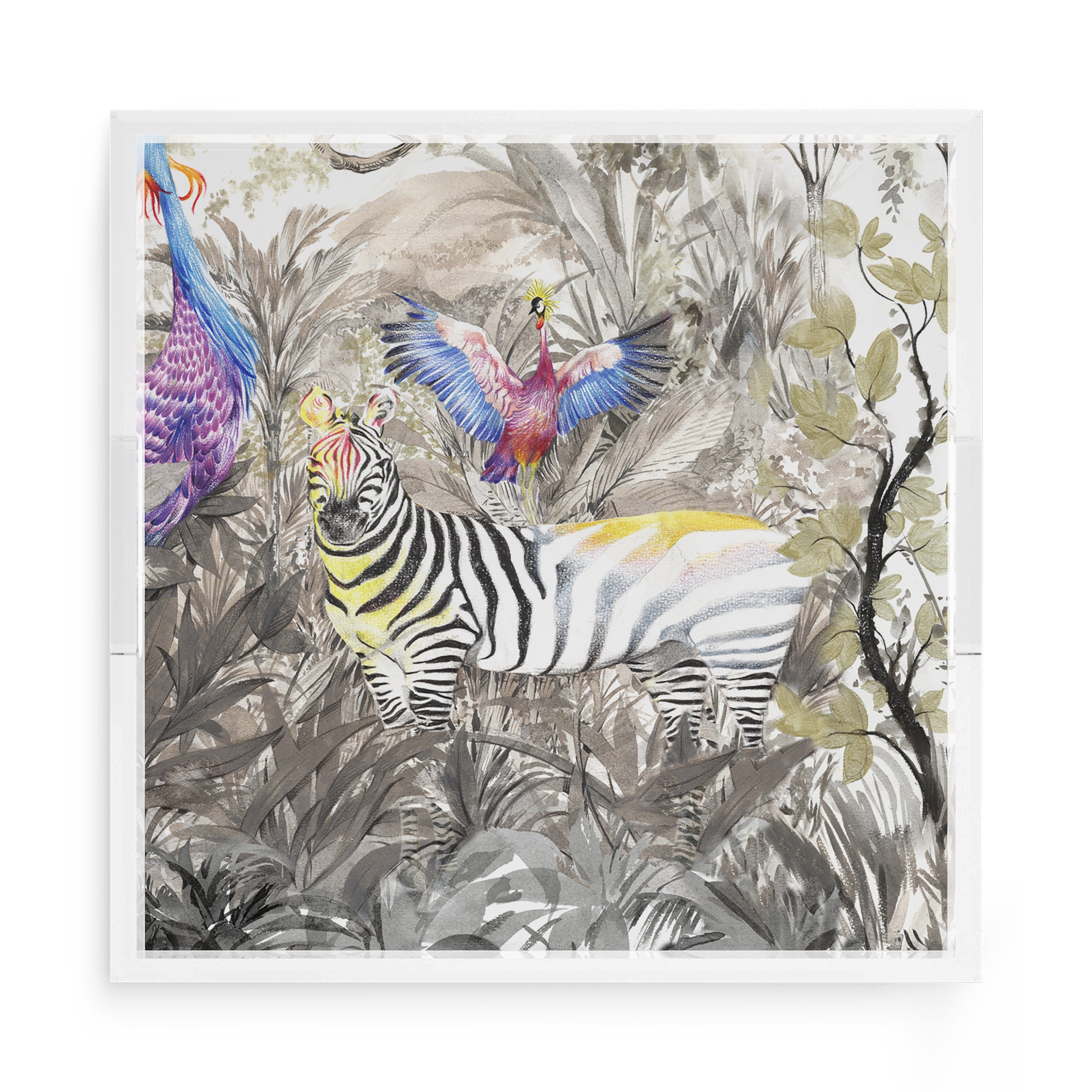 Arcadia Zebra 15X15 Acrylic Tray - nicolettemayer.com
