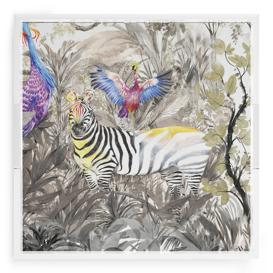 Arcadia Zebra 18X18 Acrylic Tray - nicolettemayer.com
